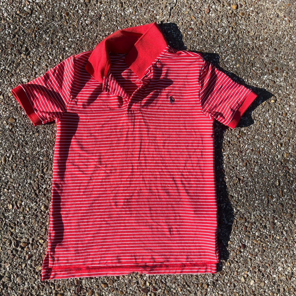 Red Striped Kids Polo Shirt